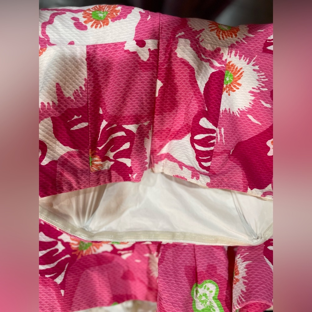 Pink LILLY PULITZER Bloom Strapless Dress in Cherry Begonias Print Size: 0 - Picture 7 of 10